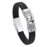 Alloy Hand-held Men's Leather Woven Bracelet