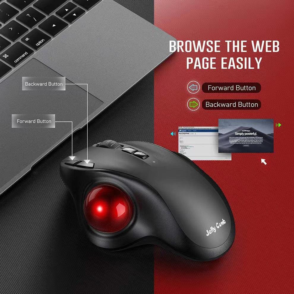 Wireless Trackball Mouse Rechargeable 2.4G Bluetooth Dual-mode Luminous Mouse - Nioor