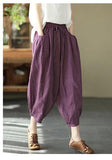 Cotton Harem Pants Linen Loose Bloomers - Nioor