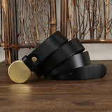 Fashion Smooth Round Buckle Belt For Men - Nioor