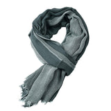 Autumn And Winter Cotton And Linen Yarn-dyed Scarf Men - Nioor