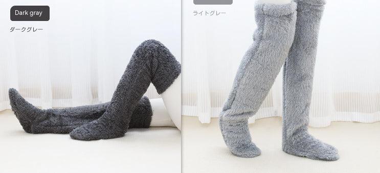 Over Knee High Fuzzy Long Socks Winter Warm Cold Leg Knee Joint Cold-proof Stockings Home Floor Sleeping Socks - Nioor