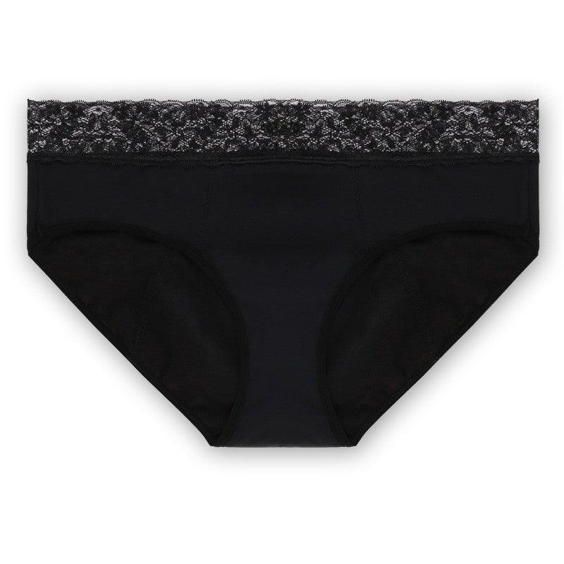 Mid-rise Waist Hollow Lace Four-layer Sanitary Panty - Nioor