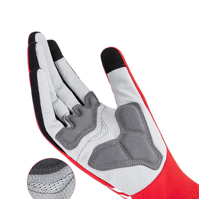 Breaking Wind Plus Velvet Long Finger Mountain Highway Bicycle Riding Touch Screen Gloves - Nioor