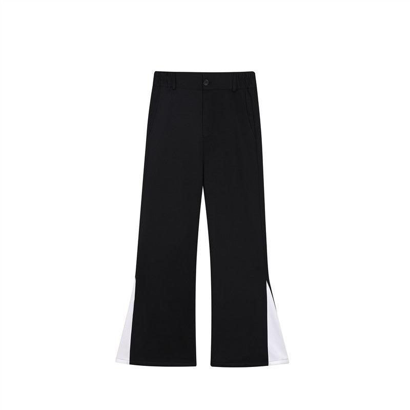 Space Cotton Suit Color Contrast Flare Pants - Nioor