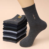 Men's Autumn And Winter Mid-calf Length Socks Black Wear-resistant Four Seasons - Nioor