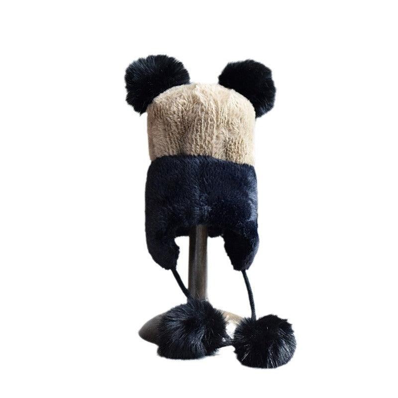 Women's Warm Ear Protection Knitted Plush Fur Ball Hat - Nioor