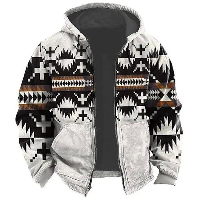 Men's Bejirog Hooded Tribal Printed Sweater - Nioor