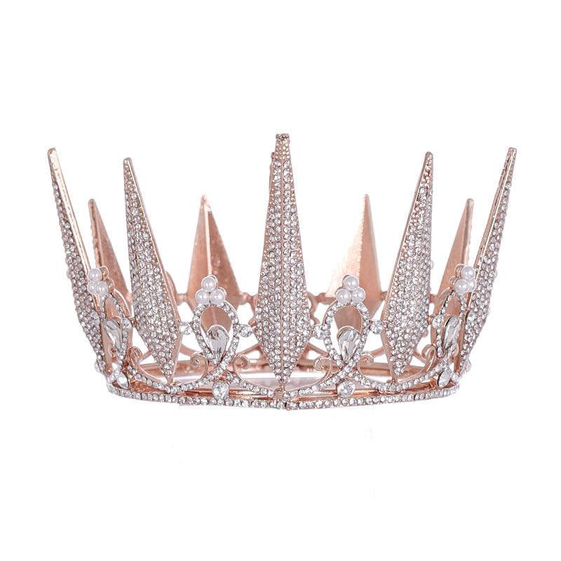 The Whole Circle Full Of Diamonds Crystal Big Crown Wedding Headdress - Nioor