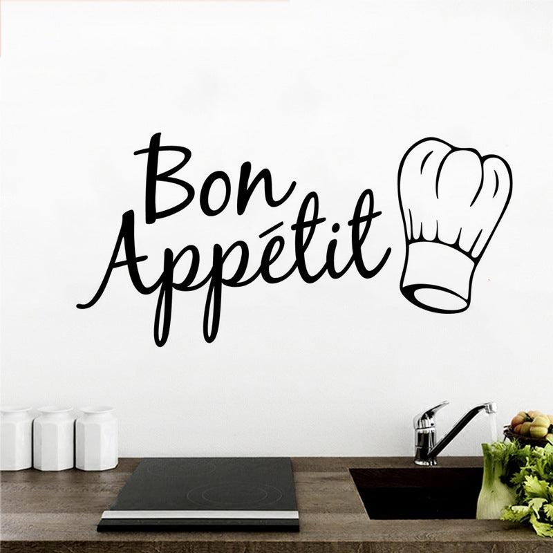 Van Gogh Stickers Kitchen Restaurant Bon Appetit Wall Stickers Creative Chef Hat Decorative Wall Sticker FX1094 - Nioor