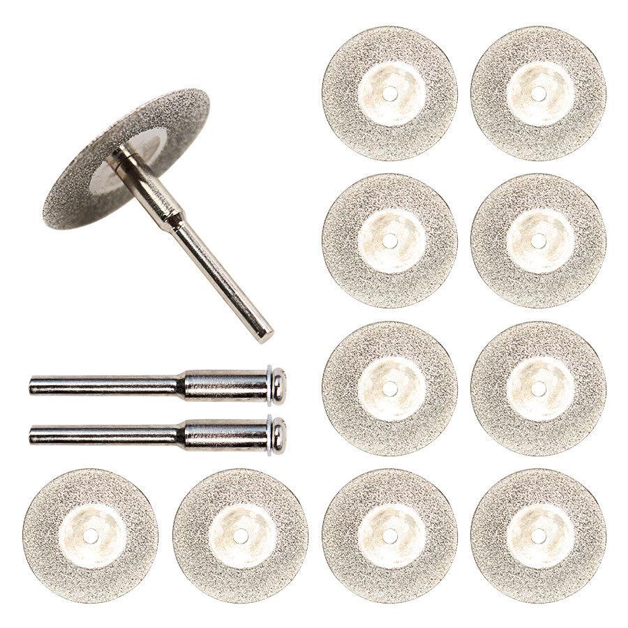 0pcs Set 30mm Mini Diamond Saw Blade Silver Cutting Discs With 2X Connecting Shank For Dremel Drill Fit Rotary Tool - Nioor