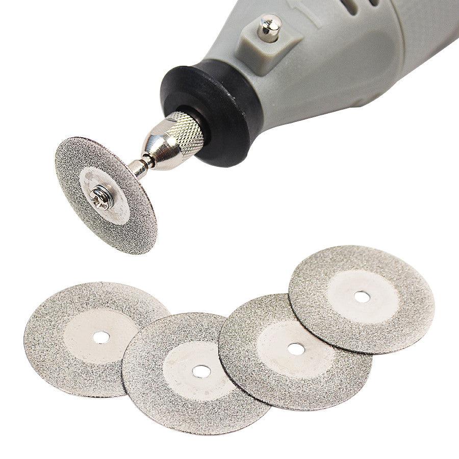 0pcs Set 30mm Mini Diamond Saw Blade Silver Cutting Discs With 2X Connecting Shank For Dremel Drill Fit Rotary Tool - Nioor