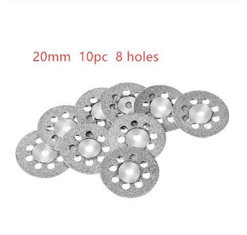 0pcs Set 30mm Mini Diamond Saw Blade Silver Cutting Discs With 2X Connecting Shank For Dremel Drill Fit Rotary Tool - Nioor