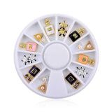 1 Wheel 3D Charm Alloy Rhinestones Nail Art Decorations Perfume Bottle Bow Flowers Triangle DIY Nail Jewelry Supplies - Nioor