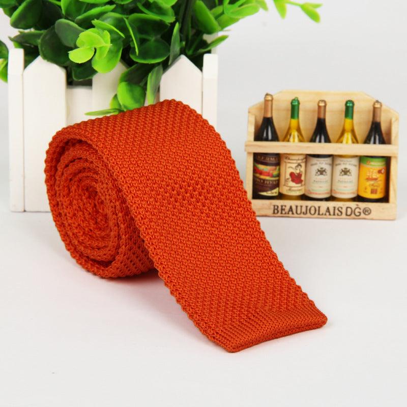 Solid-color knitted tie for men - Nioor