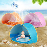 Baby Beach Tent Kids Outdoor Camping Easy Fold Up Waterproof Up Sun Awning Tent UV-protecting - Nioor