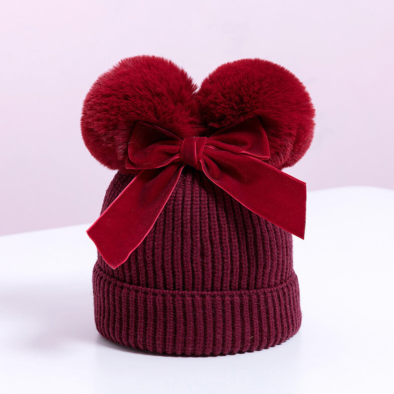 Children's knitted woolen hat