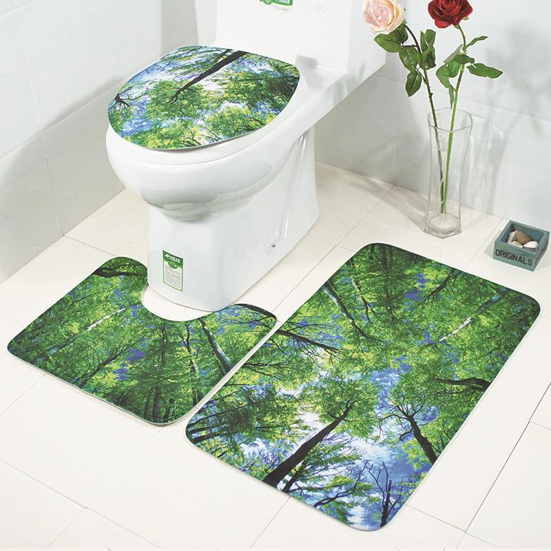 The bathroom toilet mat three-piece suit - Nioor