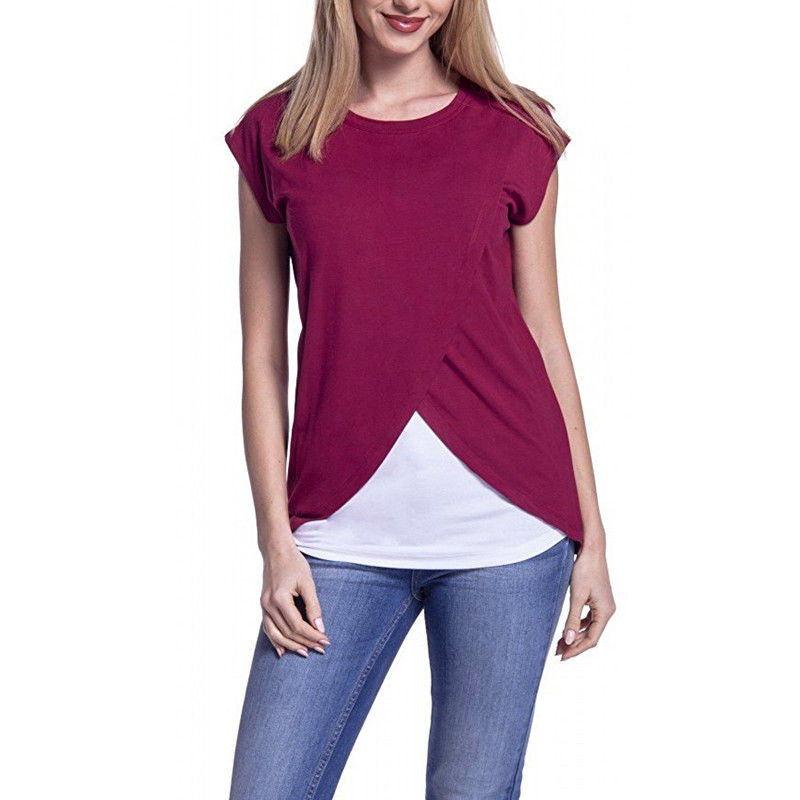 Candy-colored round neck short sleeves - Nioor