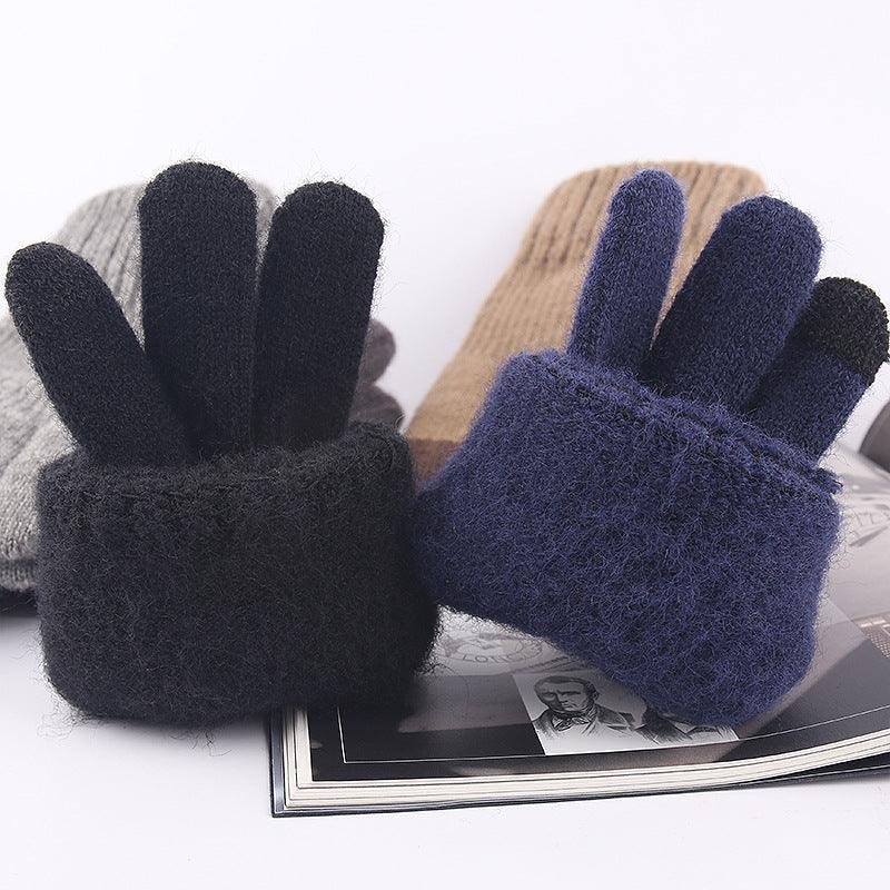 Knitted Woolen Cold Weather Gloves For Men - Nioor