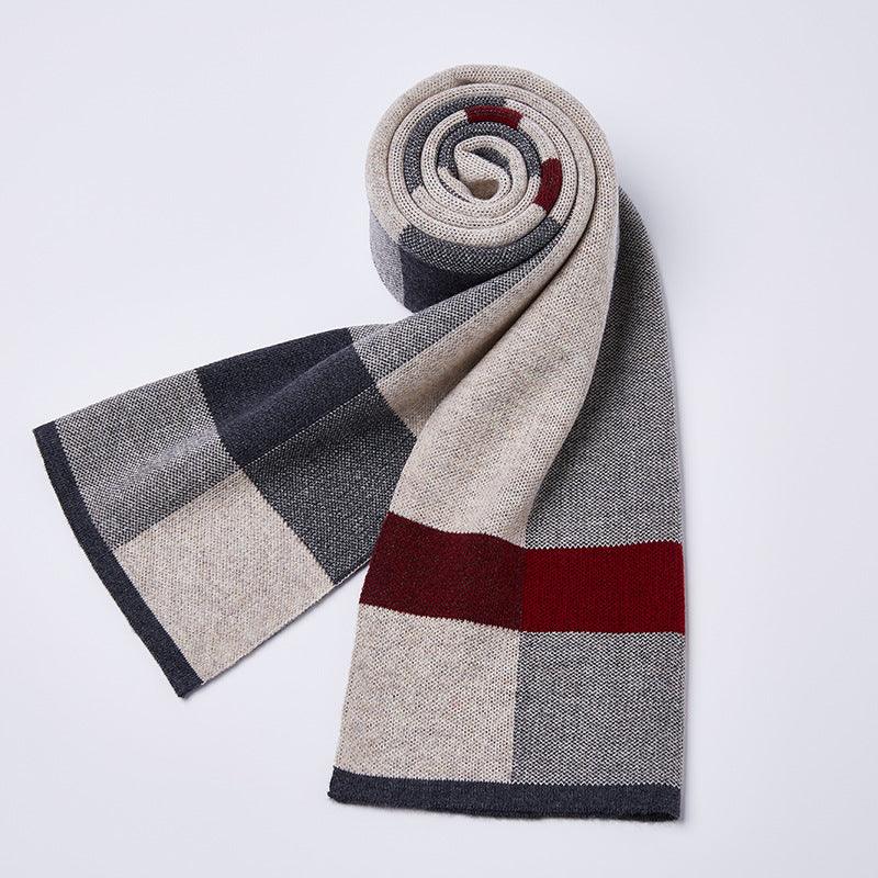 Plaid knitted wool scarf - Nioor