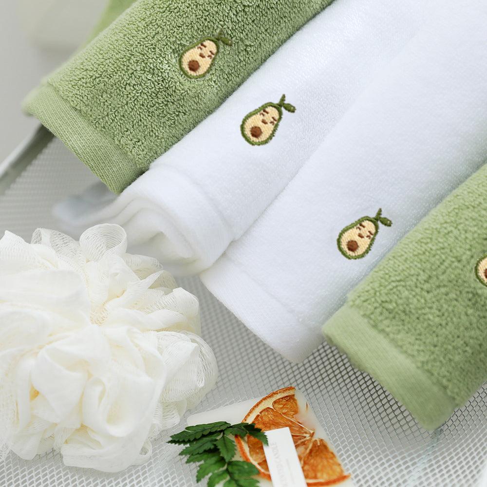 Full Embroidery Avocado Cotton Bath Towel - Nioor