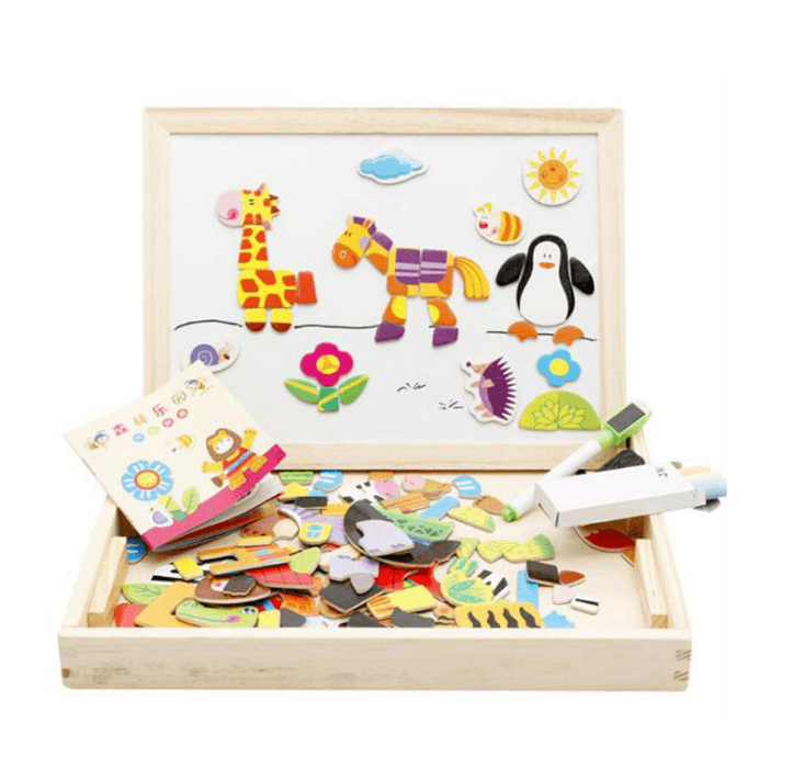 Multifunctional Magnetic Kids Puzzle Drawing Board Educational Toys Learning Wooden Puzzles Toys For Children Gift - Nioor