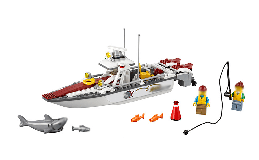 Shark and Fishing Boat Model Building Blocks - Nioor