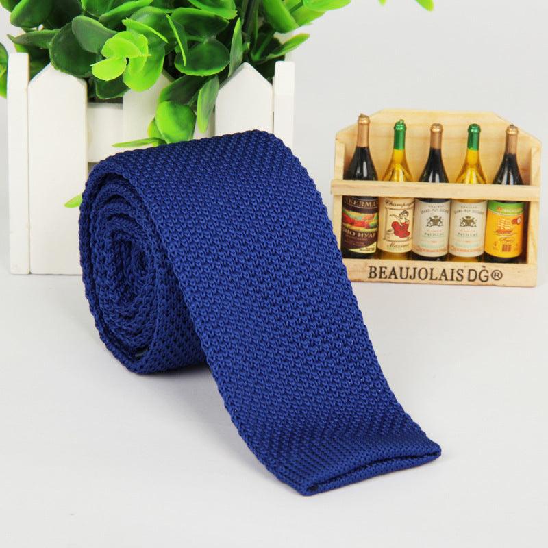 Solid-color knitted tie for men - Nioor