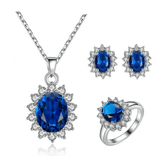 Sunflower Jewelry Set Necklace Ring Stud Earrings Bridal Jewelry - Nioor