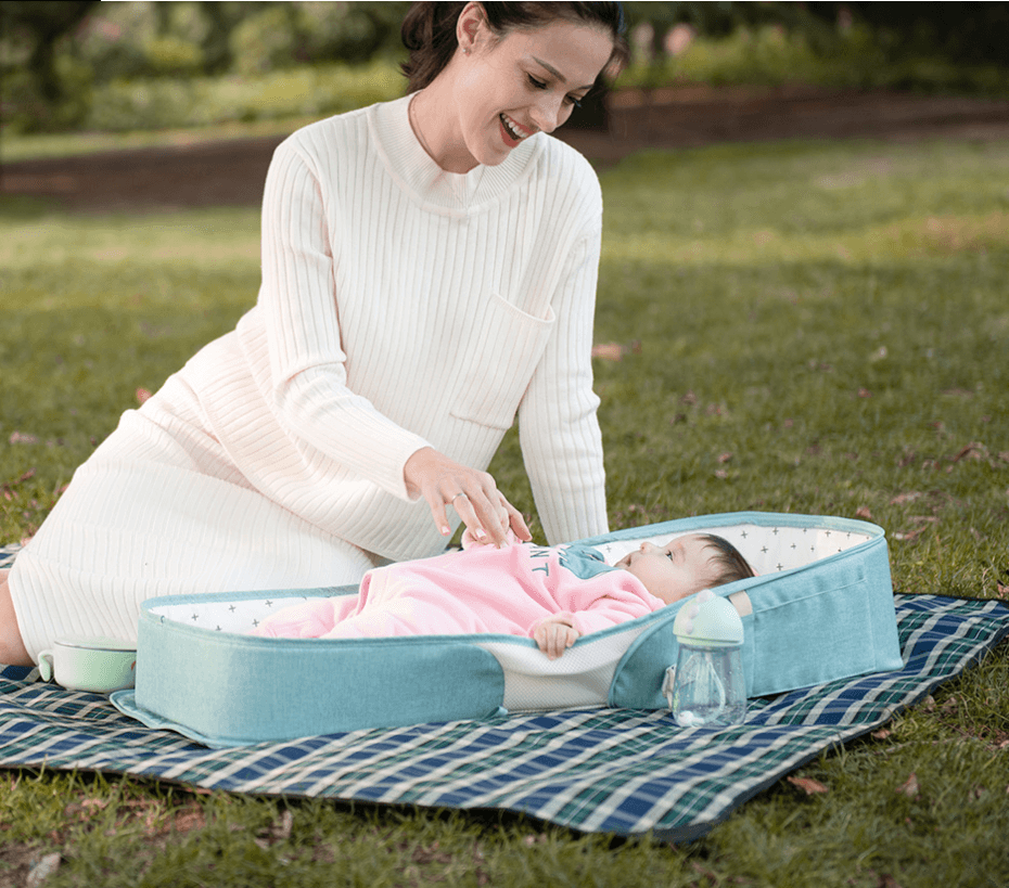 Portable crib can be foldable and mobile anti-pressure - Nioor