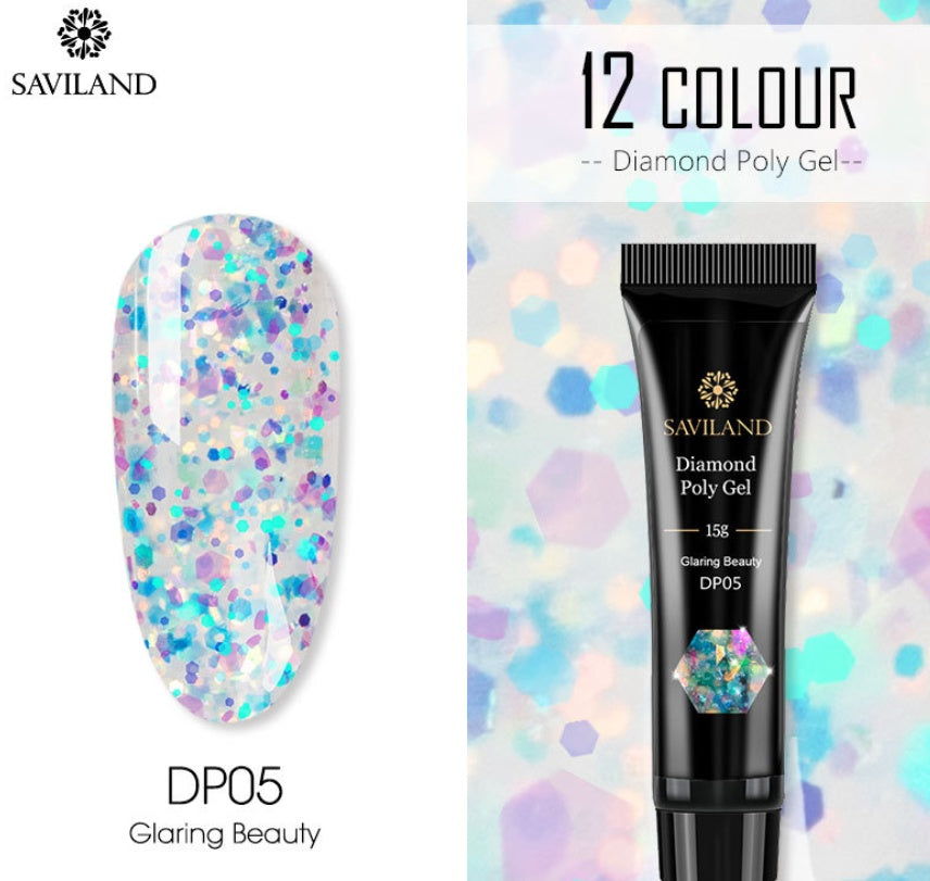 12 Colors Nail Diamond Poly Gel