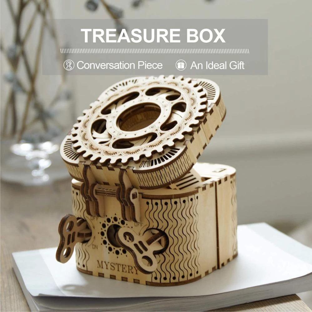 Robotime Rokr 123Pcs Treasure Box Creative 3D Wooden Puzzle Game Assembly Toys Chris Gift For Children Adults Teens Dropshipping - Nioor