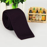 Solid-color knitted tie for men - Nioor