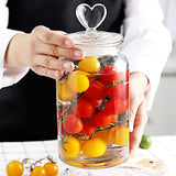 Stained Glass Sealed Jar Love Glass Bottle Household Transparent With Lid Kitchen Food Storage Jar Kimchi Jar - Nioor