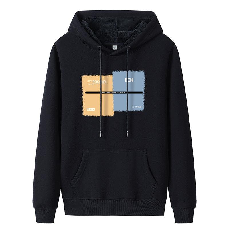 Men's Fashion Casual Fleece-lined Thickened Hooded Sweatshirt - Nioor