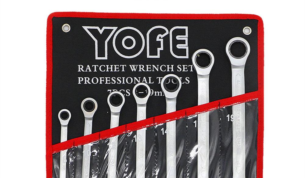 12 7-piece Adjustable Head Ratchet Wrench Set - Nioor