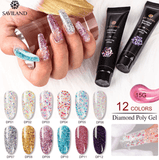 12 Colors Nail Diamond Poly Gel - Nioor