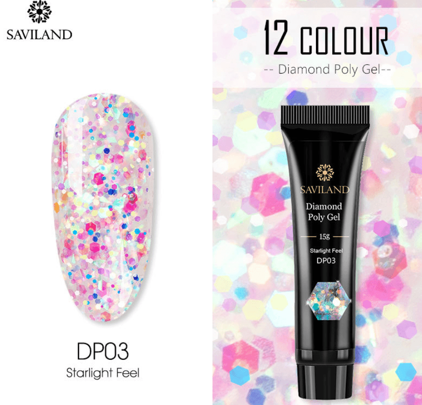 12 Colors Nail Diamond Poly Gel - Nioor