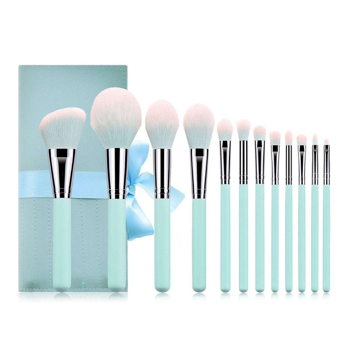 12 light blue makeup brushes - Nioor