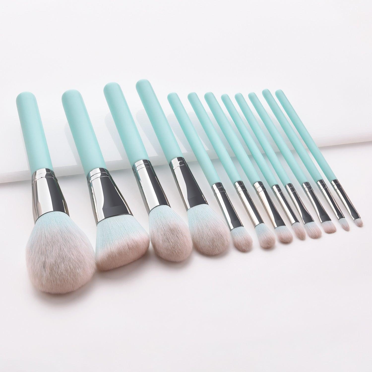 12 light blue makeup brushes - Nioor