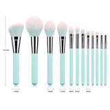 12 light blue makeup brushes - Nioor