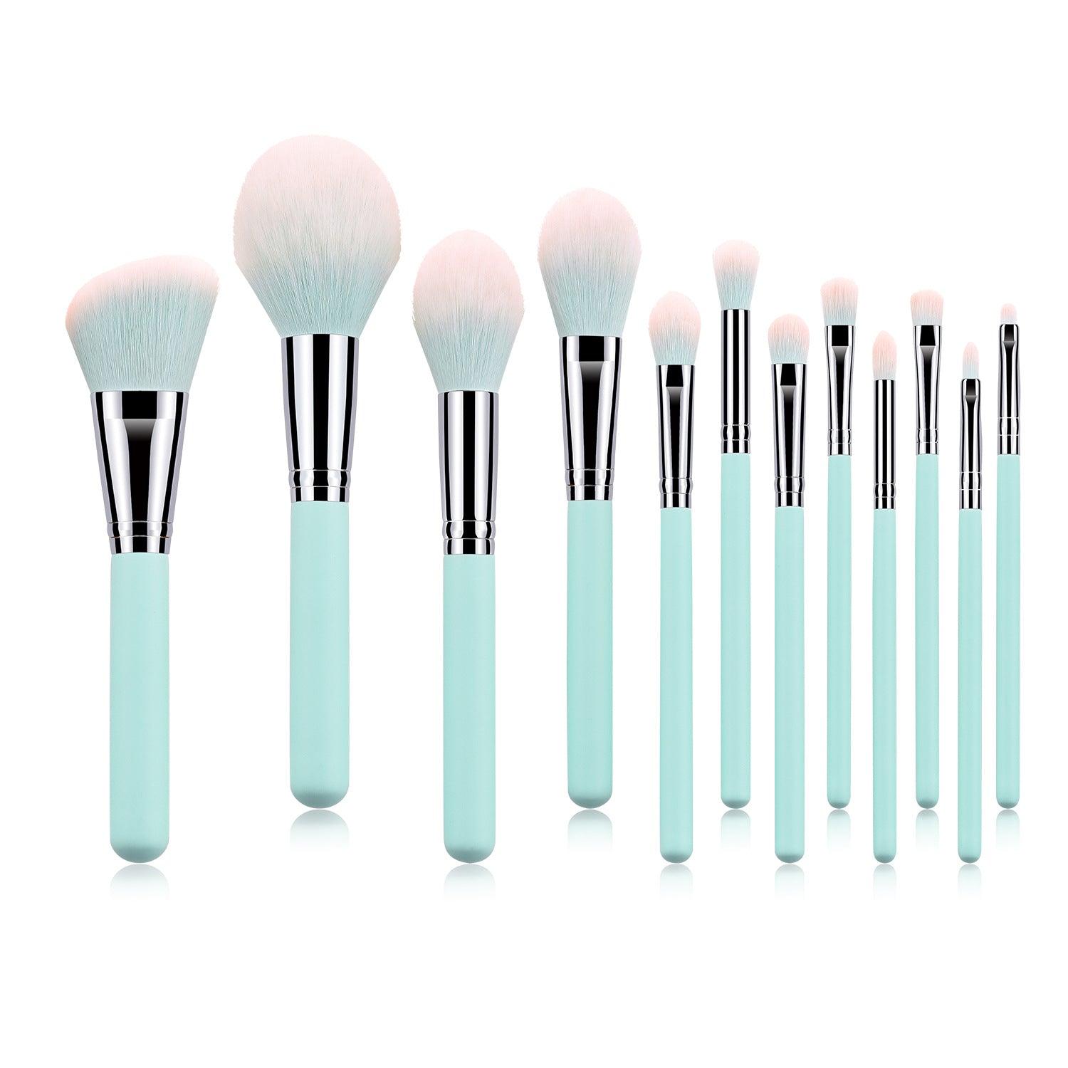 12 light blue makeup brushes - Nioor