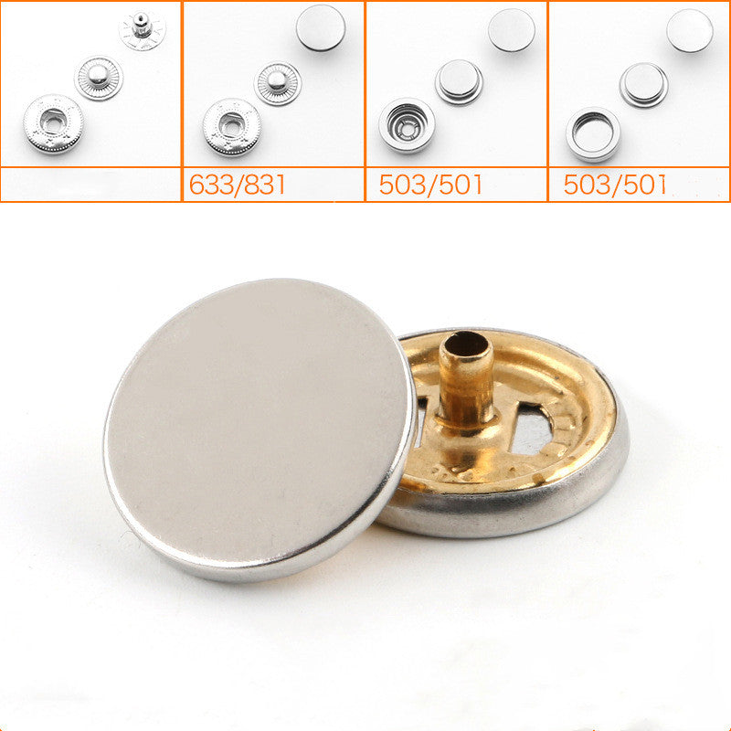 Metal Snap Button Buttons Buttons All-match Concealed Jackets Round Snap Buttons Denim Clothes Snap Button