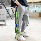 Side Zipper Fashion Casual Sports Pants Children's Thread Plus Velvet