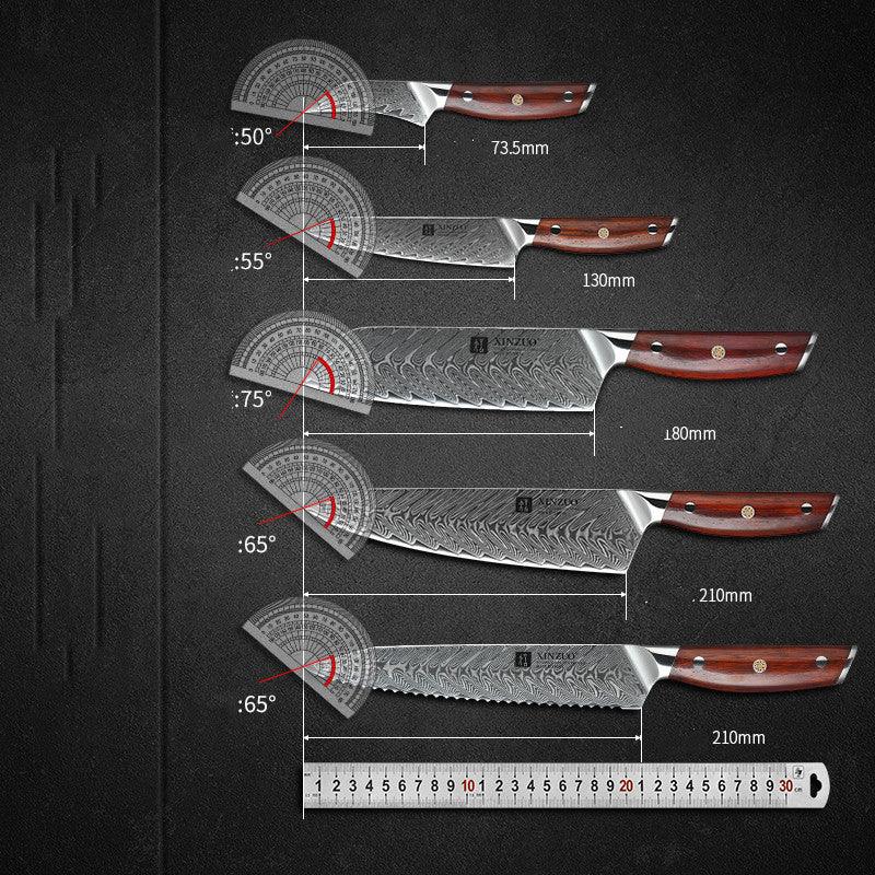 Seven-piece Damascus Kitchen Knife Set - Nioor