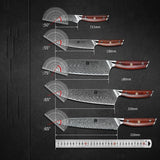 Seven-piece Damascus Kitchen Knife Set - Nioor