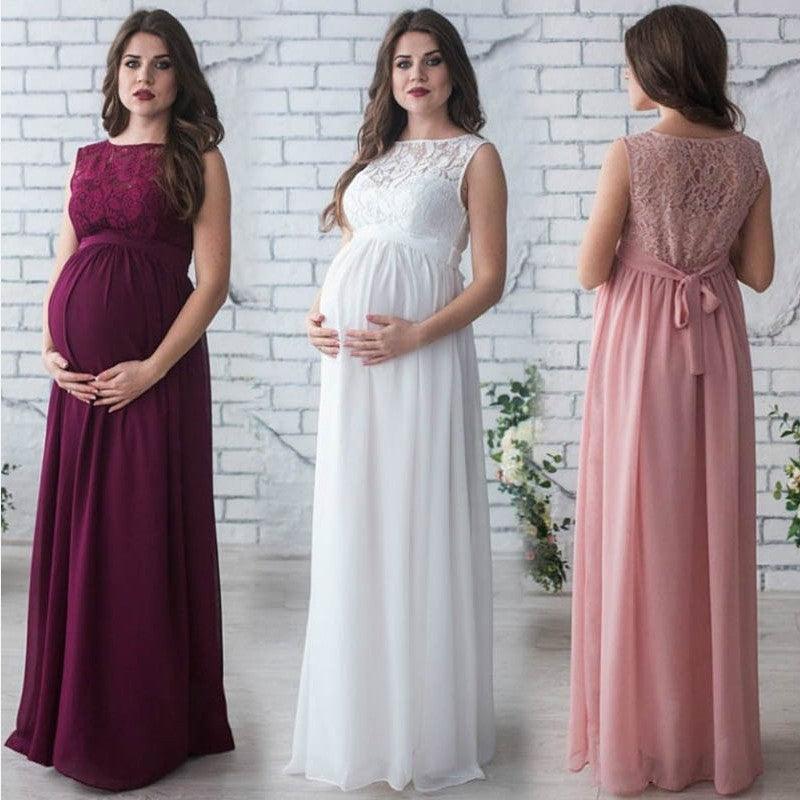 Lace Sleeveless Maternity Dress - Nioor