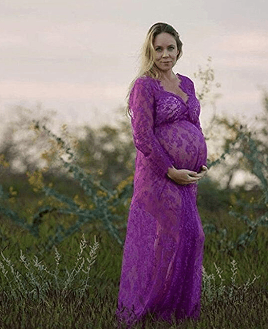 Sexy perspective lace dress, pregnant women's skirts, pregnant women, photographing, maternity, photography and dress - Nioor