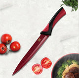 Color spray paint stainless steel 6 piece set chef cut meat universal bread peel knife - Nioor